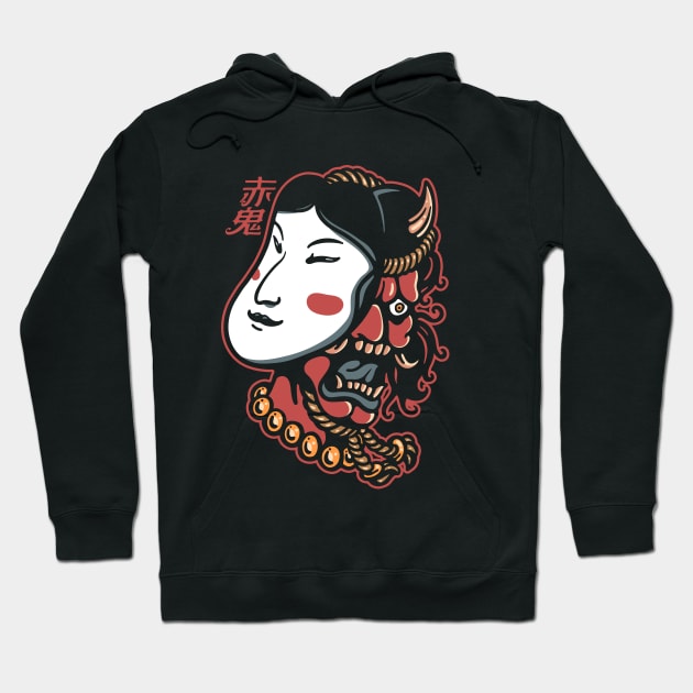 Hannya Demon X Hoodie by RedOni Clothing